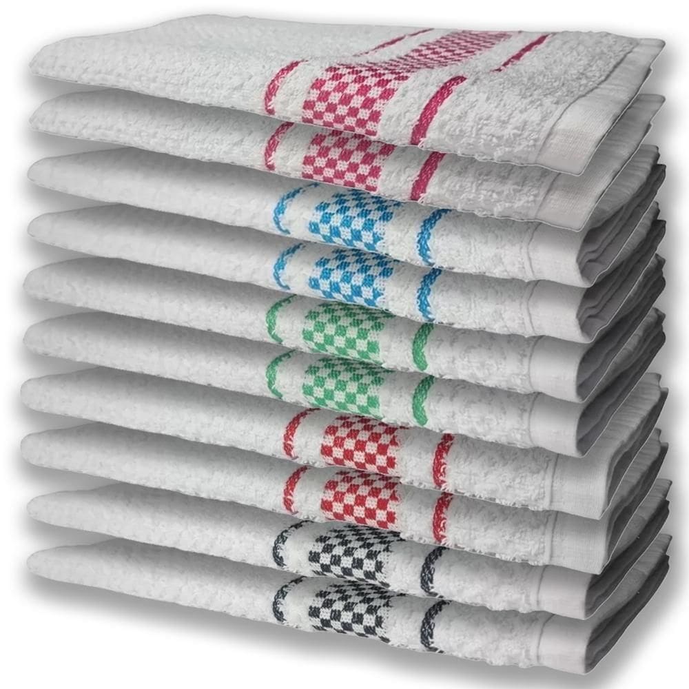 10 Panos De Prato Atoalhado Felpudo Premium Pr+Vm+Vd+Az+Rs