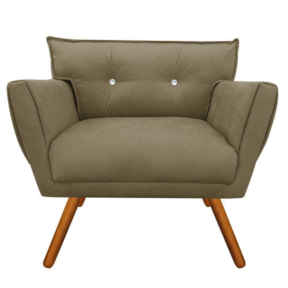 Poltrona Anitta Suede Marrom