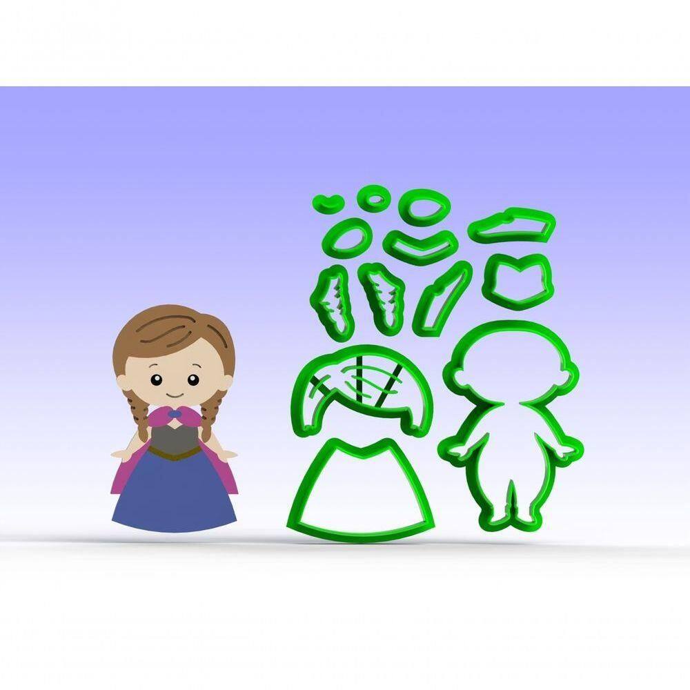 Cortador Princesa Frozen Anna Modular 8 Cm