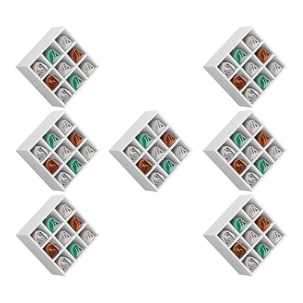 Kit 07 Nichos Porta Toalhas 09 Lugares 40x40cm Branco