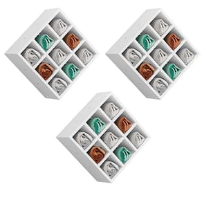 Kit 03 Nichos Porta Toalhas 09 Lugares 40x40cm Branco