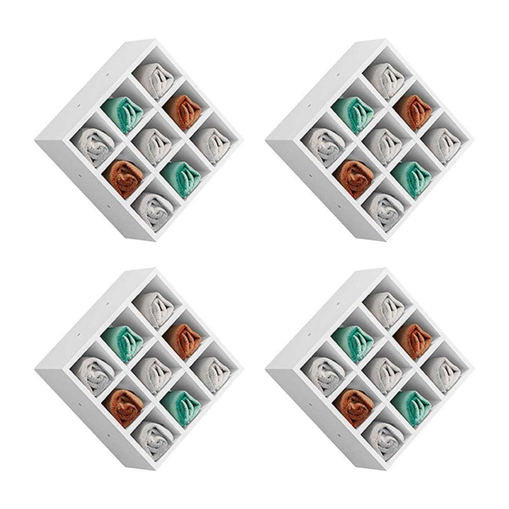 Kit 04 Nichos Porta Toalhas 09 Lugares 40x40cm Branco