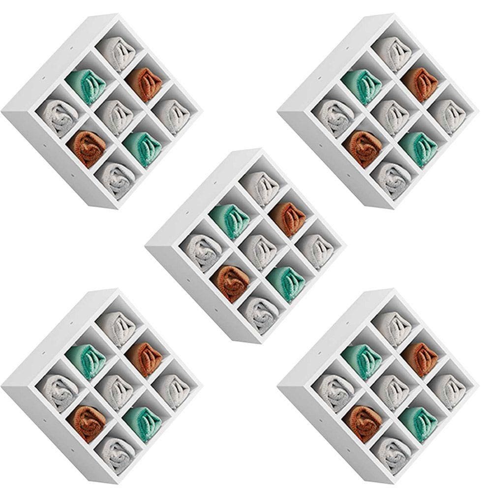 Kit 05 Nichos Porta Toalhas 09 Lugares 40x40cm Branco