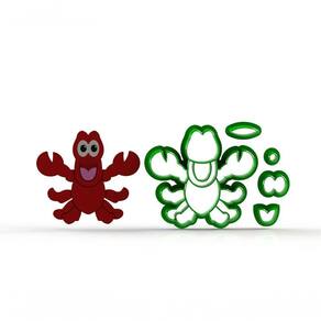 Cortador Pequena Sereia - Carangueijo Sebastian Modular 7 Cm