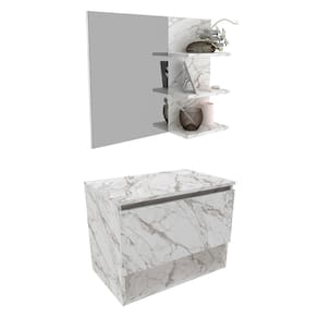 Conjunto Para Banheiro Gabinete Bn3606x08 Marmore Branco