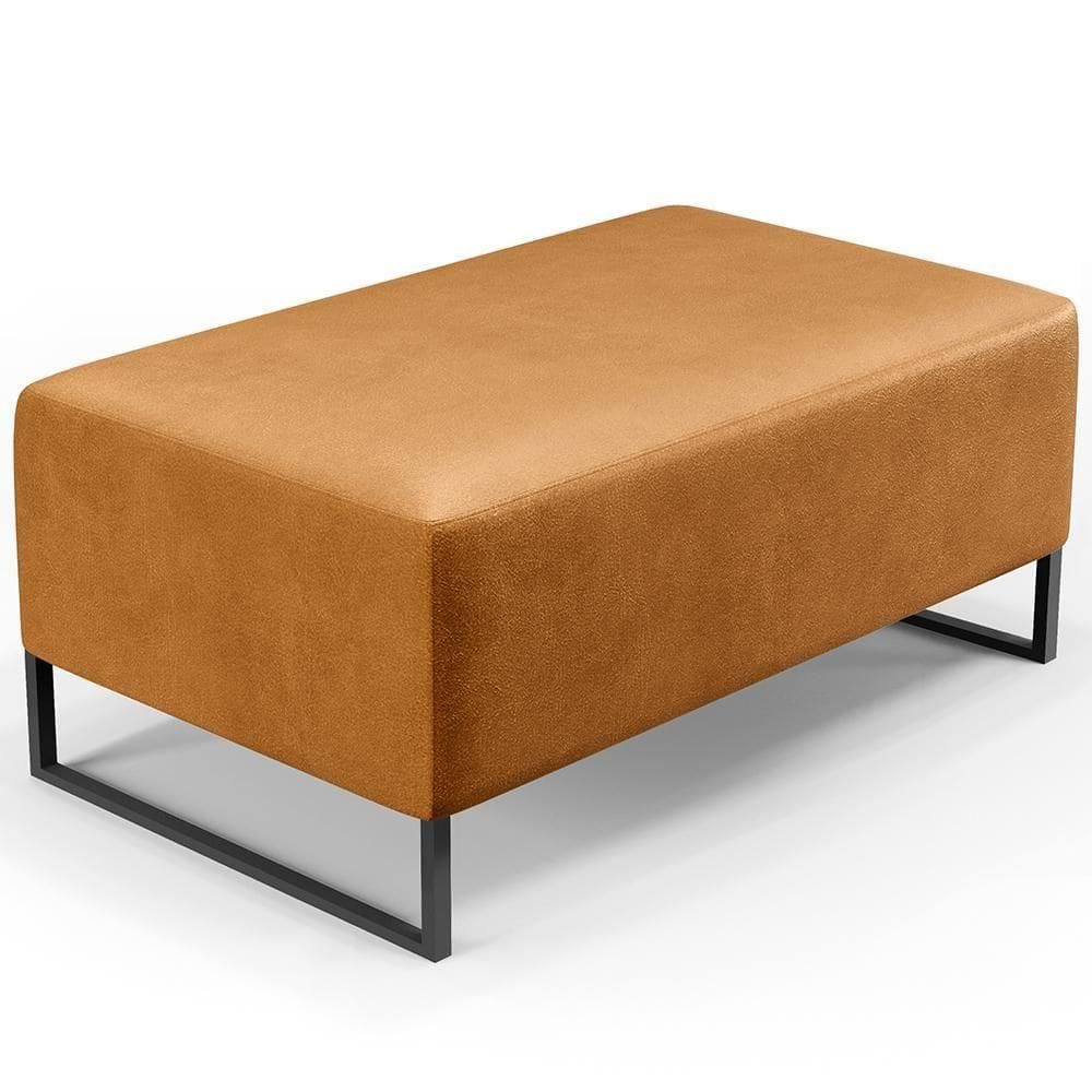 Puff Sala De Estar Cléo Base Ferro 90 Cm Couríssimo Whisky
