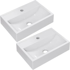 Kit 02 Cubas De Apoio Banheiro Lavabo C01 Q450 Branco
