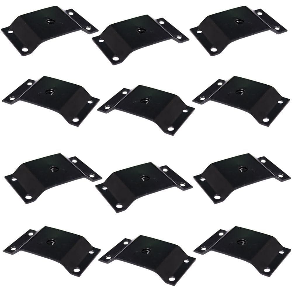 Kit 12 Chapinhas Elevada Fixação Pés Palito Rosca 5/16 Preto