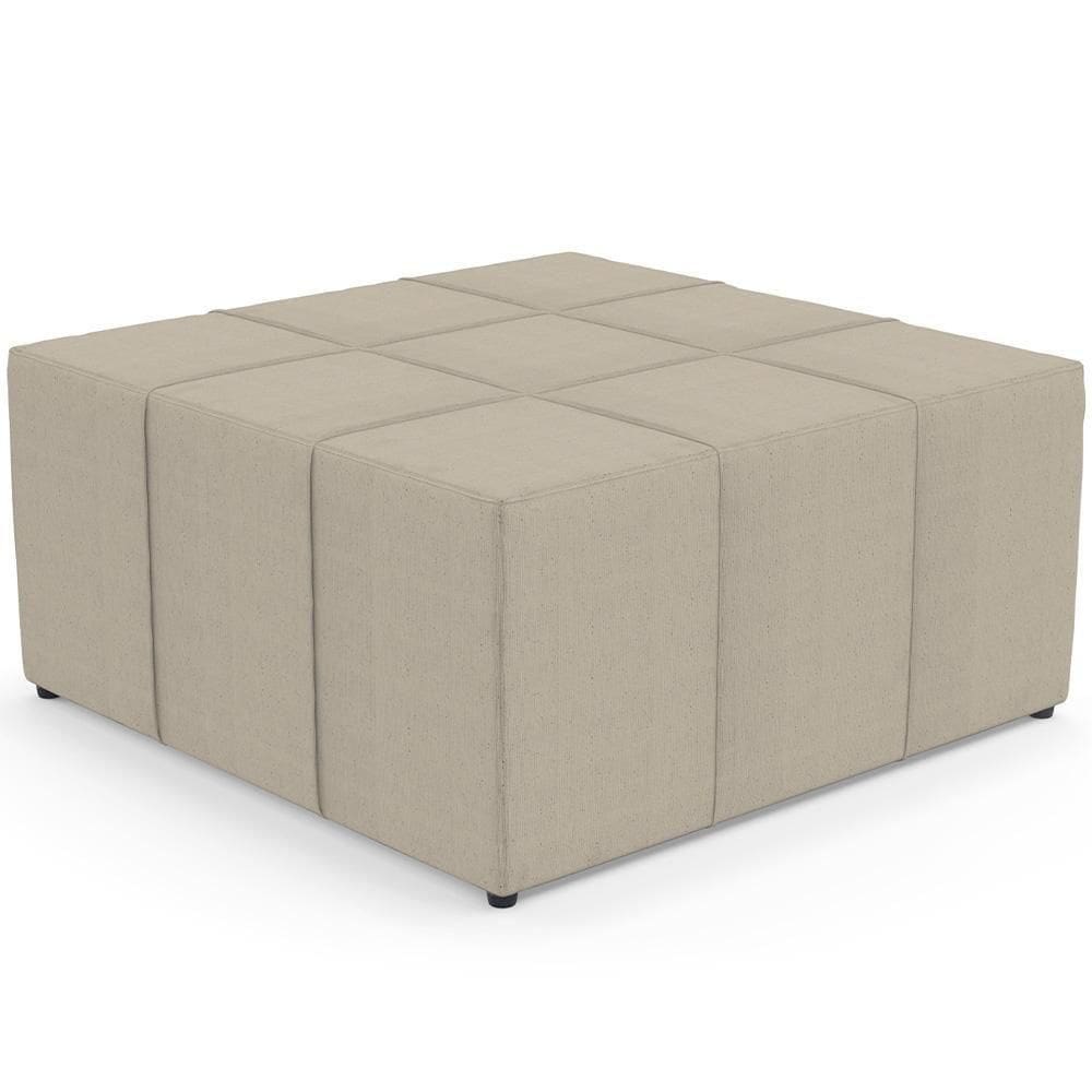 Puff Quadrado Milano 90x90cm W01 Linho Bege