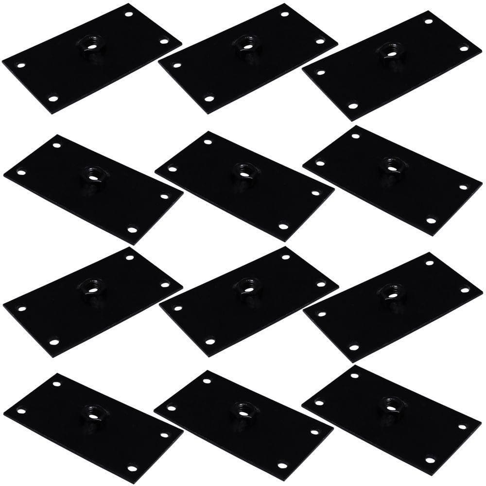 Kit 12 Chapinhas Reta Fixação Pés Palito Rosca 5 16 Preto