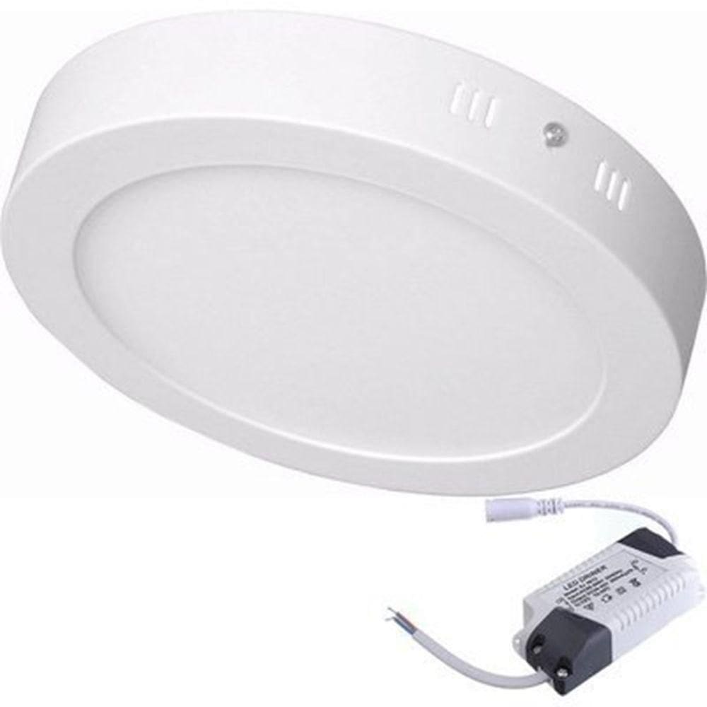 Kit 5 Painéis Led Sobrepor 24w Redonda Branca Fria Bivolt
