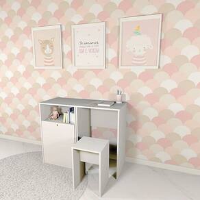 Organizador E Mesa Com Banquinho 80 Cm 100% Mdf