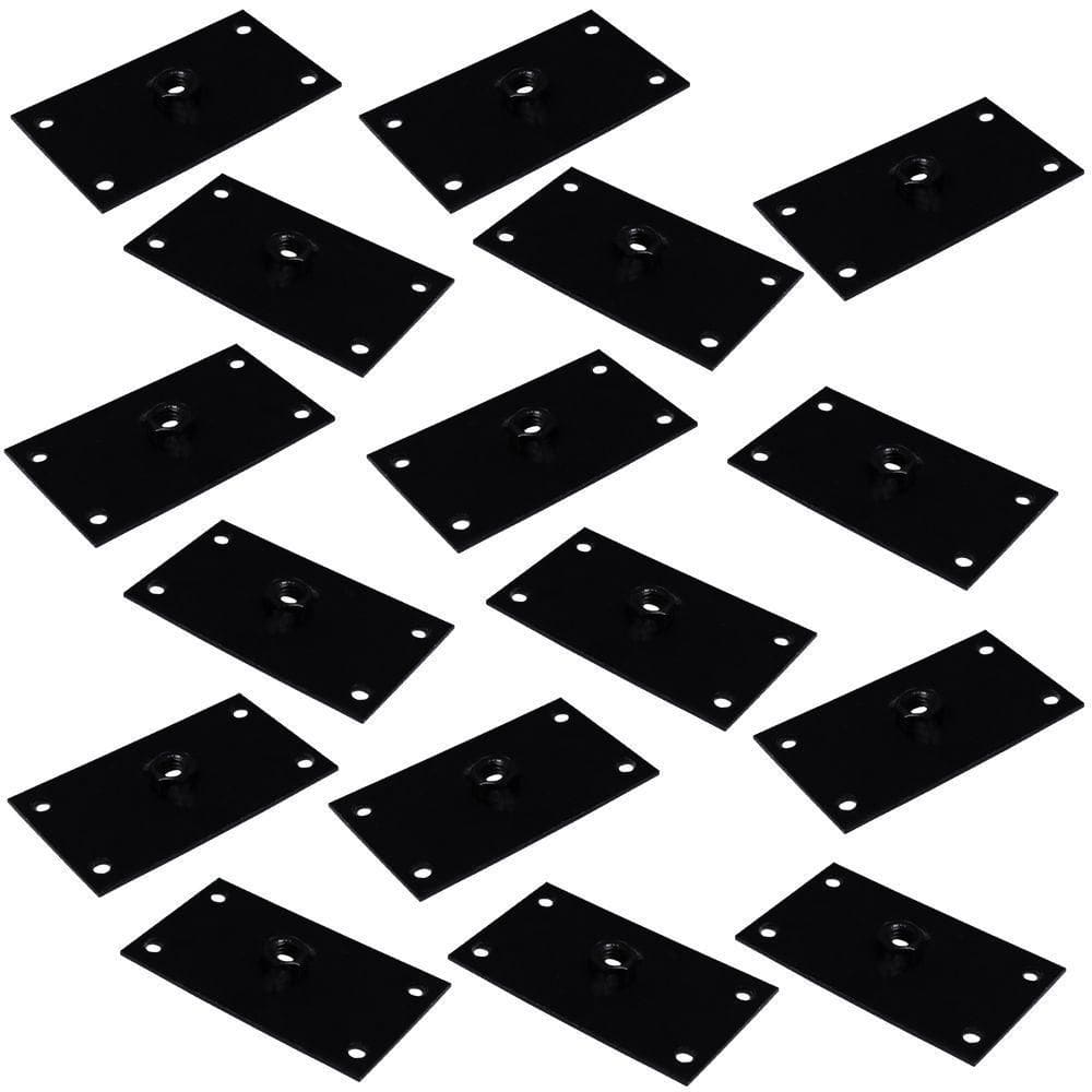 Kit 16 Chapinhas Reta Fixação Pés Palito Rosca 5 16 Preto