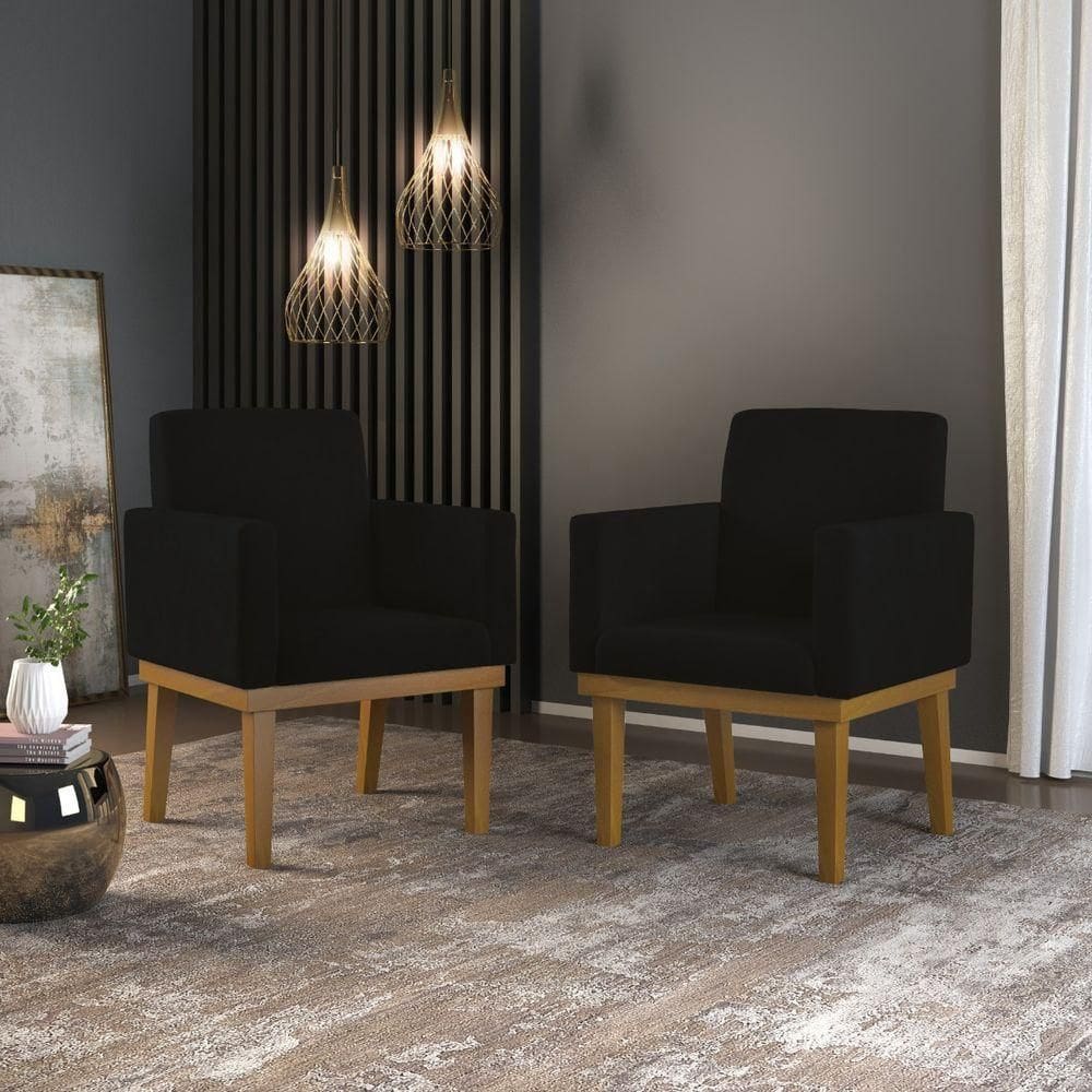 Kit 2 Cadeiras Escritório Reforçadas Balaqui preta