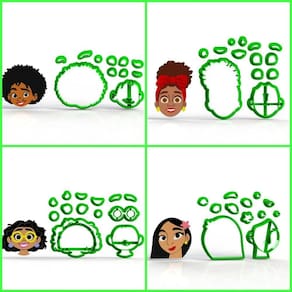 Cortador Encanto - Kit 4 Personagens Modulares 5 Cm