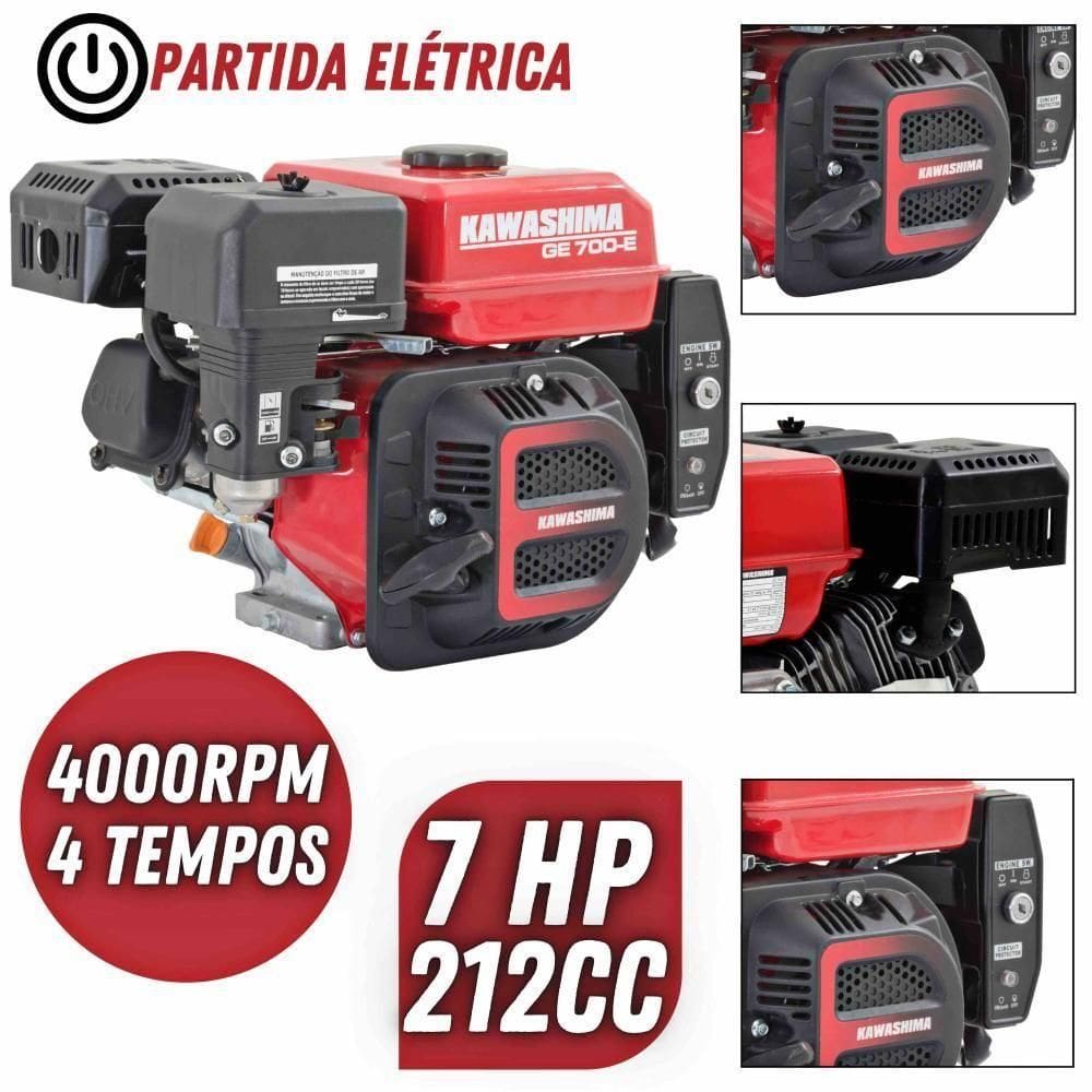 Motor Ge700e 212cc 7hp 4t à Gasolina Com Partida Elétrica