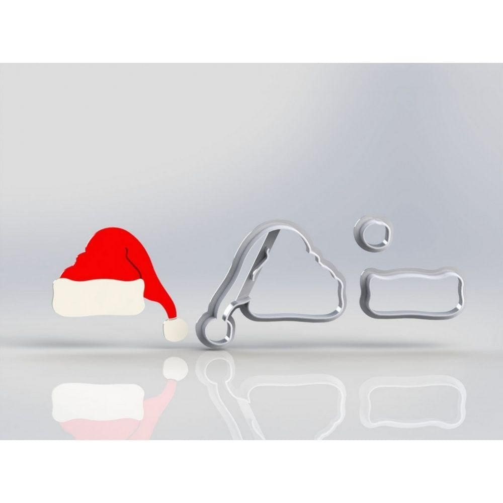 Cortador Natal Touca do Papai Noel Modular Tamanho 6cm