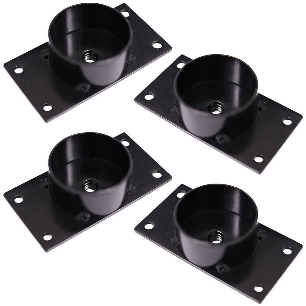 Kit 4 Chapinhas Reta Com Tubo Pés Palito Rosca 5/16 Preto
