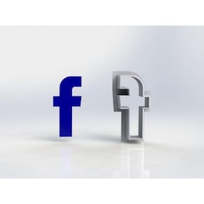 Cortador Redes Sociais - Facebook Tamanho 8 Cm