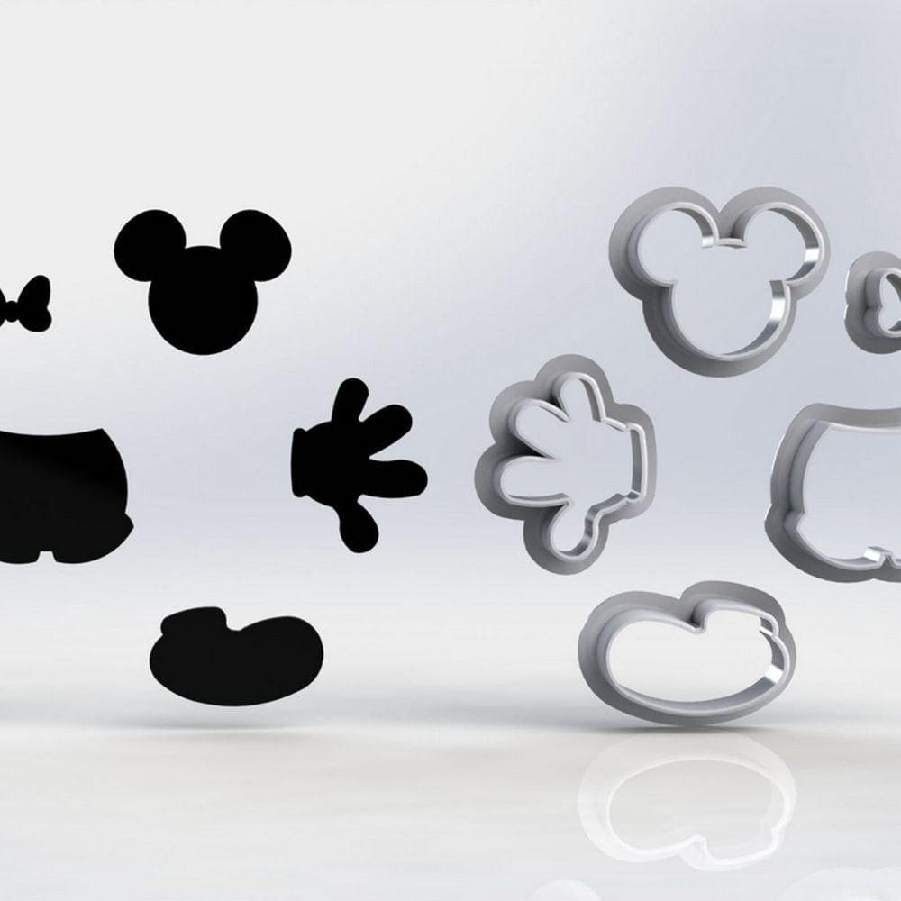 Cortador Kit Mickey 4 Modelos Tamanho 6cm