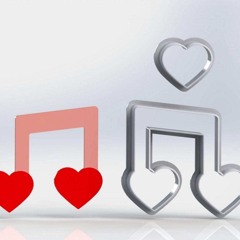 Cortador Dia Dos Namorados Nota de Amor Tamanho 5cm