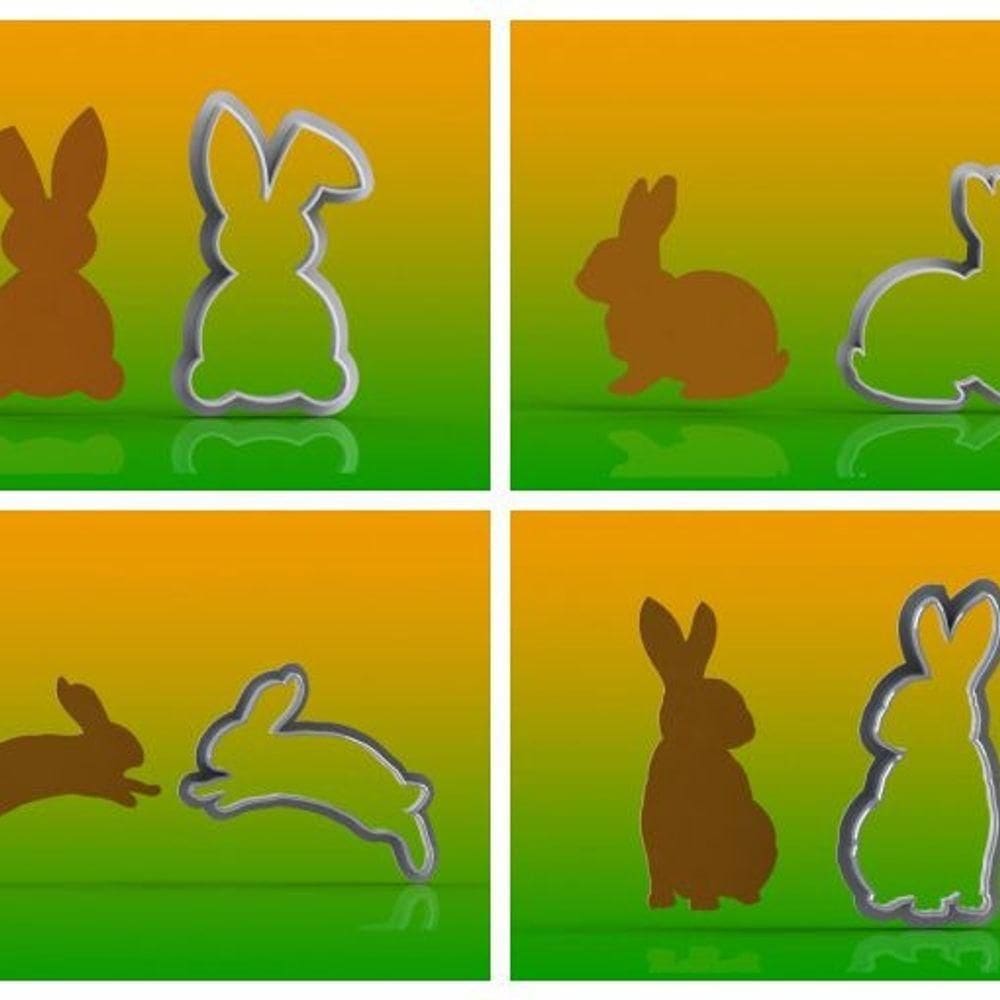 Cortador Kit PáScoa 4 Modelos Mod 4 Tamanho 7cm