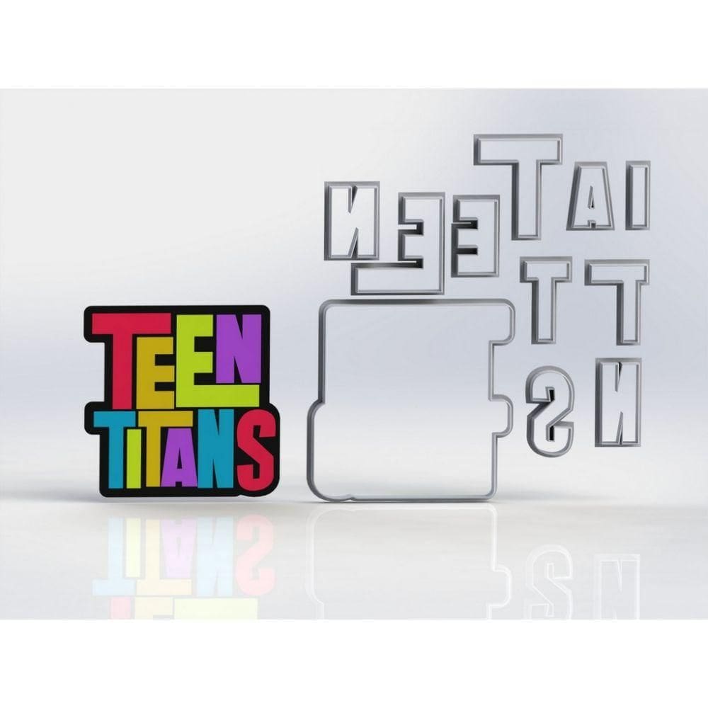 Cortador Jovens Titãns Logo Modular Tamanho 10cm