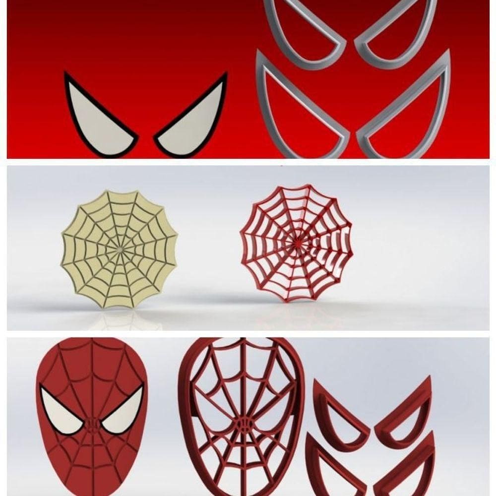 Cortador Kit Homem Aranha com 3 Modelos Tamanho 5cm