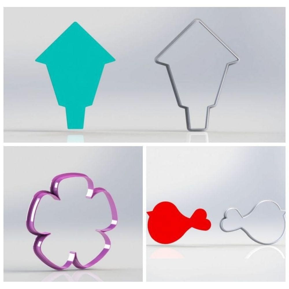 Cortador Kit Passáro Casinha e Flor Mod 1 Tamanho 10cm