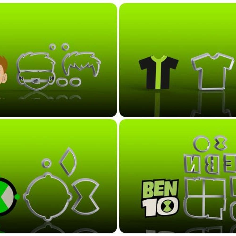 Cortador Ben 10 Kit 4 Modelos Tamanho 5cm