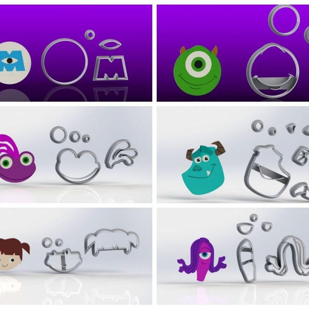 Cortador Kit Monstros Sa Modulares Tamanho 5cm