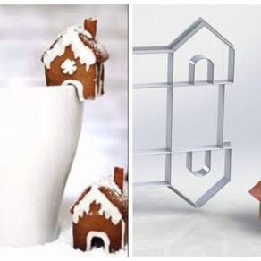 Cortador Casinha Casa 3d para XíCara 4 X 4 Tamanho 4cm