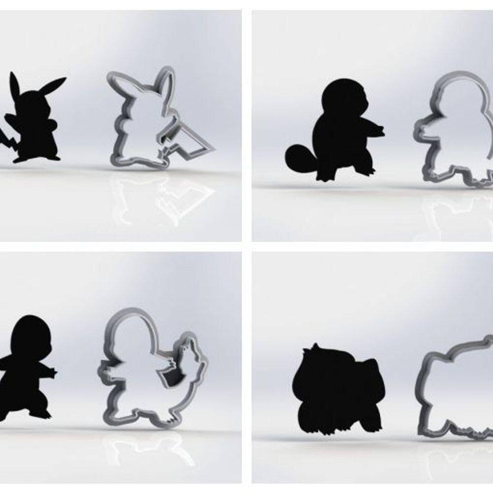 Cortador Kit Pokemon Contornos 4cm Tamanho 4cm