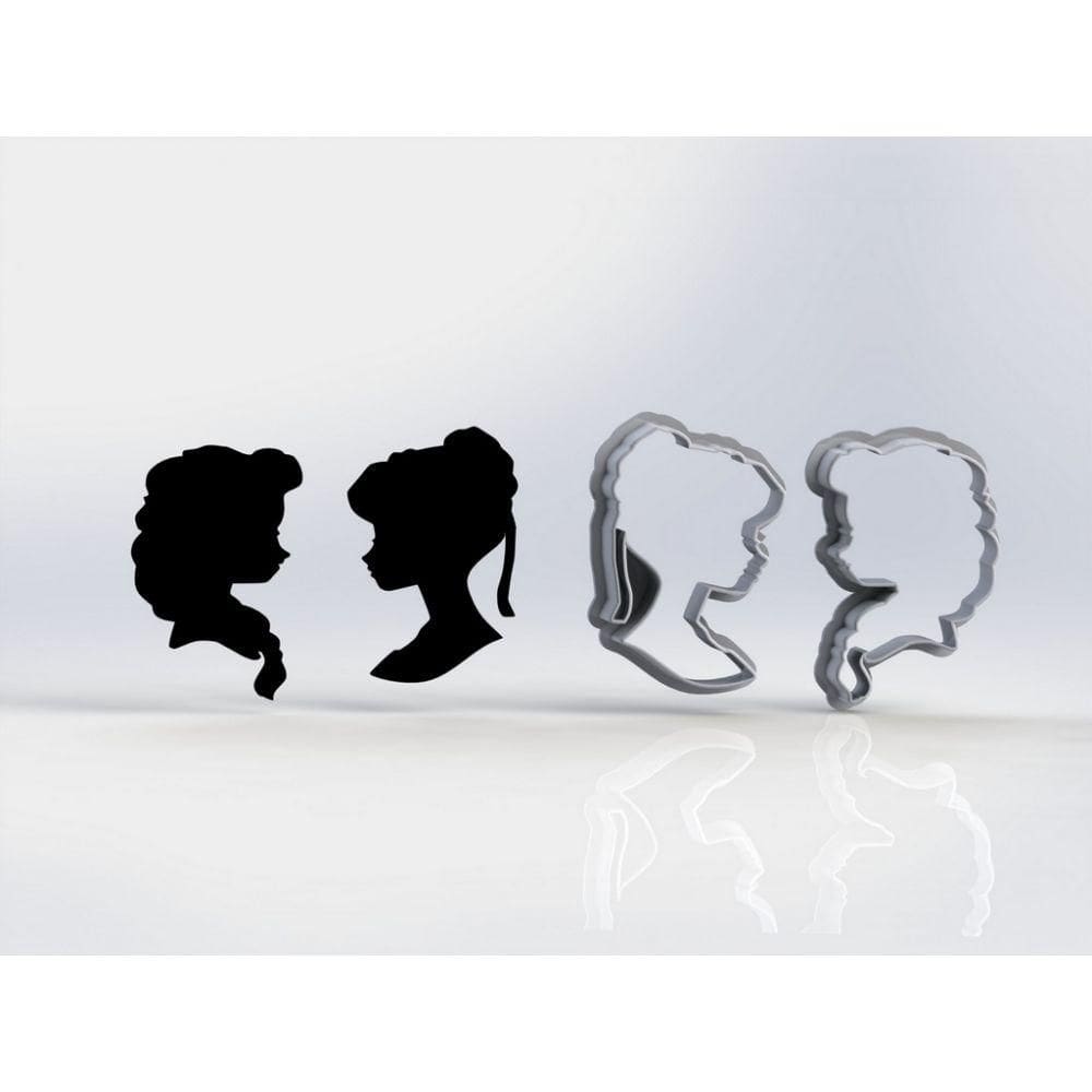 Cortador Kit Frozen Ana e Elza Sombras Tamanho 5cm