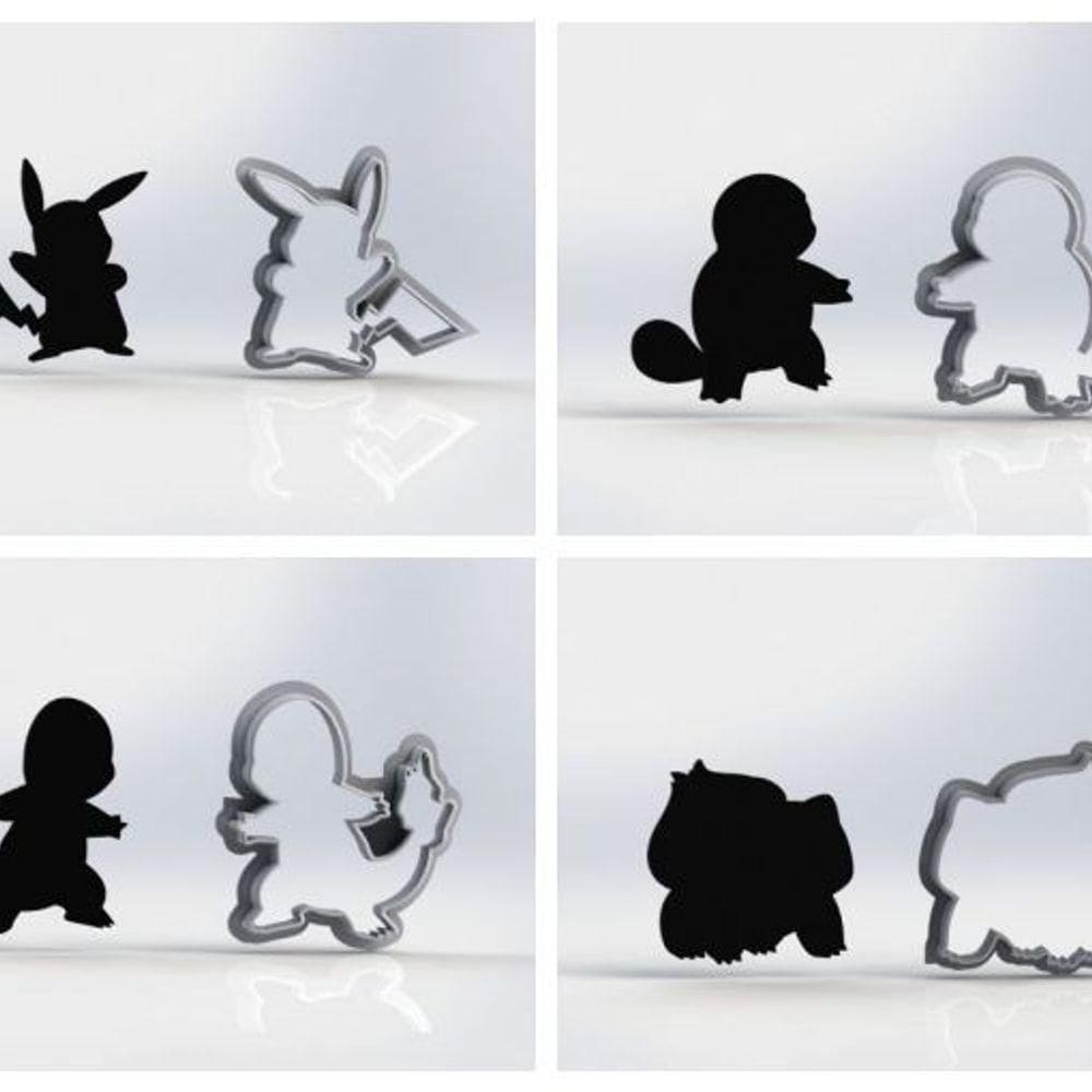 Cortador Kit Pokemon Contornos 4cm Tamanho 5cm