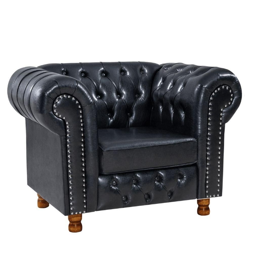 Poltrona Chesterfield Vittorio Via Encanto Courano Preto