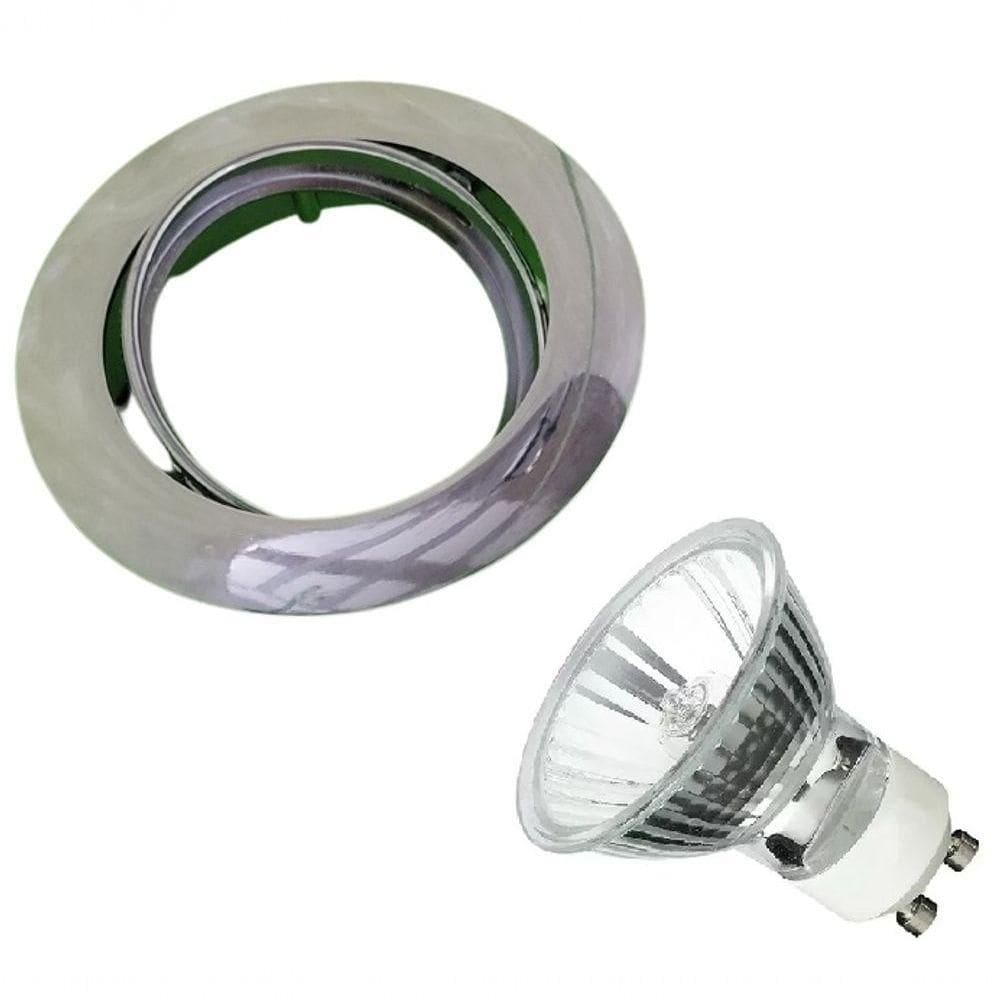 Spot Embutir Movel Redondo Mr16 - Com Lampada 75w Cor Produto Cromado Voltagem 220v