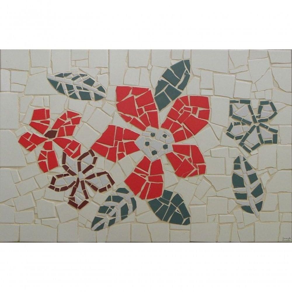 Mesa Em Mosaico Retangular Hibiscus - Somente O Tampo Tamanho 40x80cm