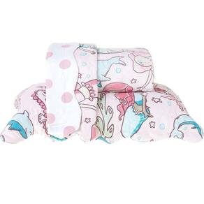 Kit Cobre Leito Rolinho Casal + Porta Travesseiro Toque Macio Sereia