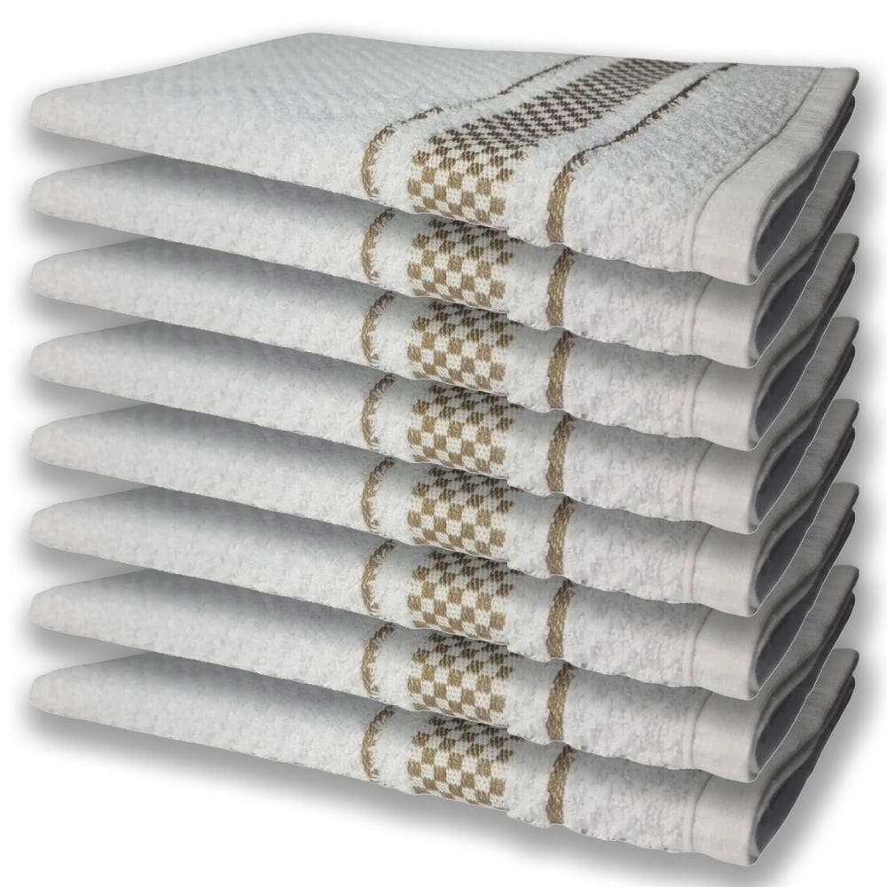 8 Panos De Prato Atoalhado Felpudo 370g/m² Premium Marrom