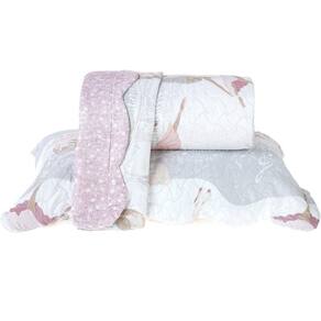 Kit Cobre Leito Rolinho Solteiro + Porta Travesseiro Toque Macio Ballet