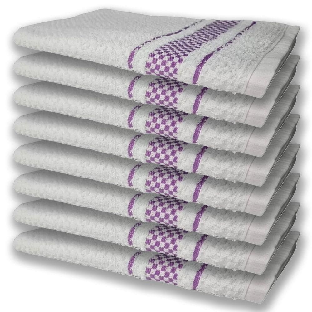 8 Panos De Prato Atoalhado Felpudo 370g/m² Premium Roxo