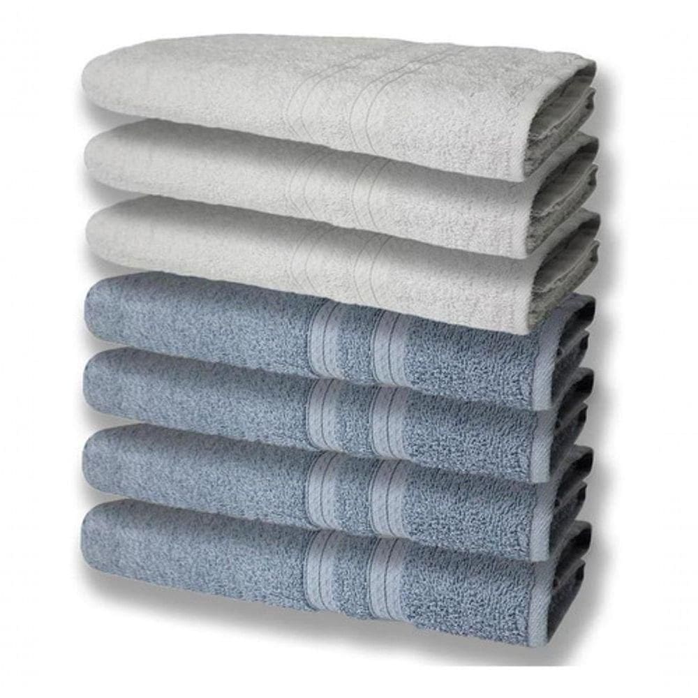 7 Toalhas Felpudas E Grossa 80x150 4 Azul 3 Branco