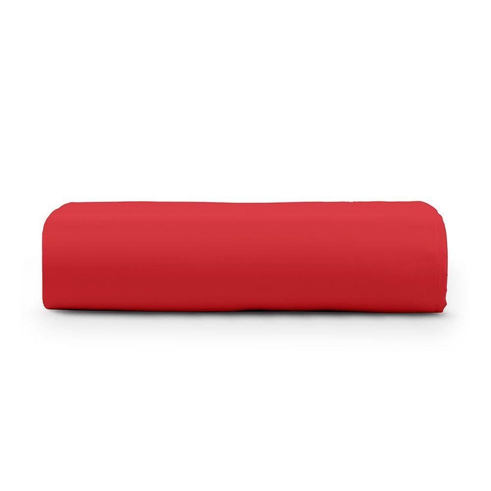 Lençol Solteiro Cintilante Percal 180 Fios 100% Algodão Sem Elástico - Vermelho