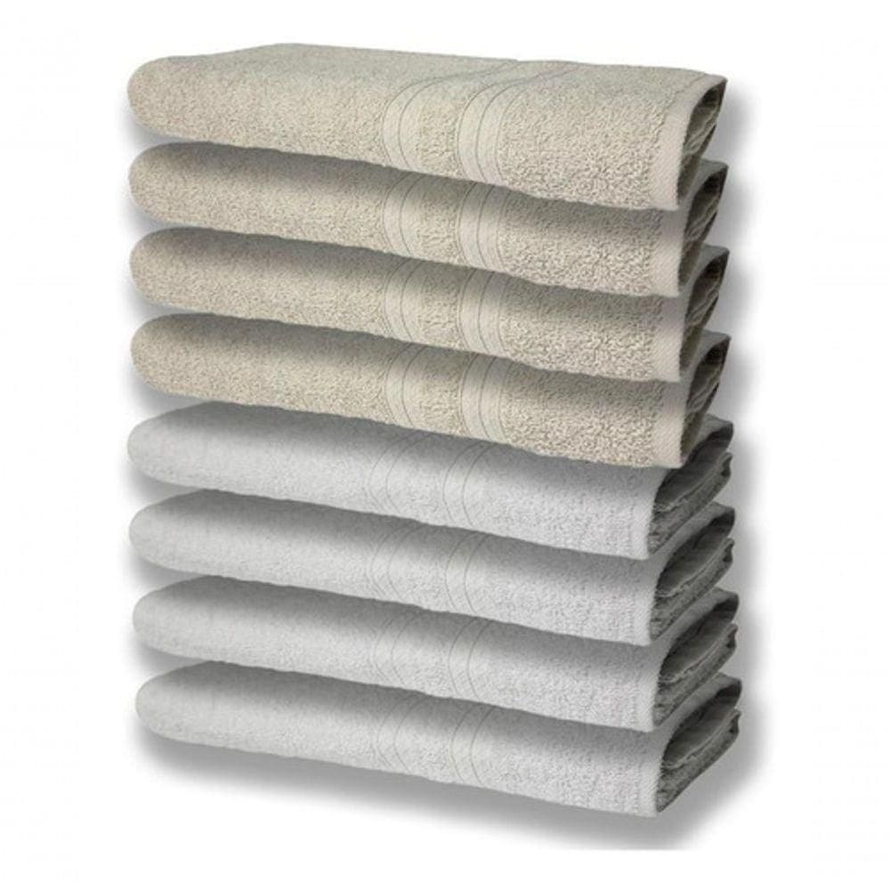 8 Toalhas Grande Felpudas E Grossa 80x150 4 Branco 4 Bege