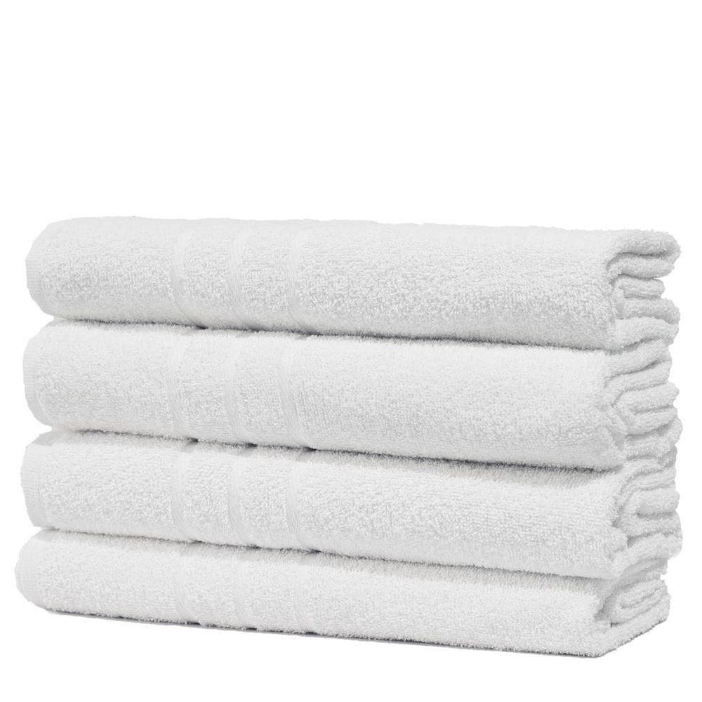 Kit 4 Toalhas De Banho Pet Shop Costura Dupla Felpuda Prata - Branco