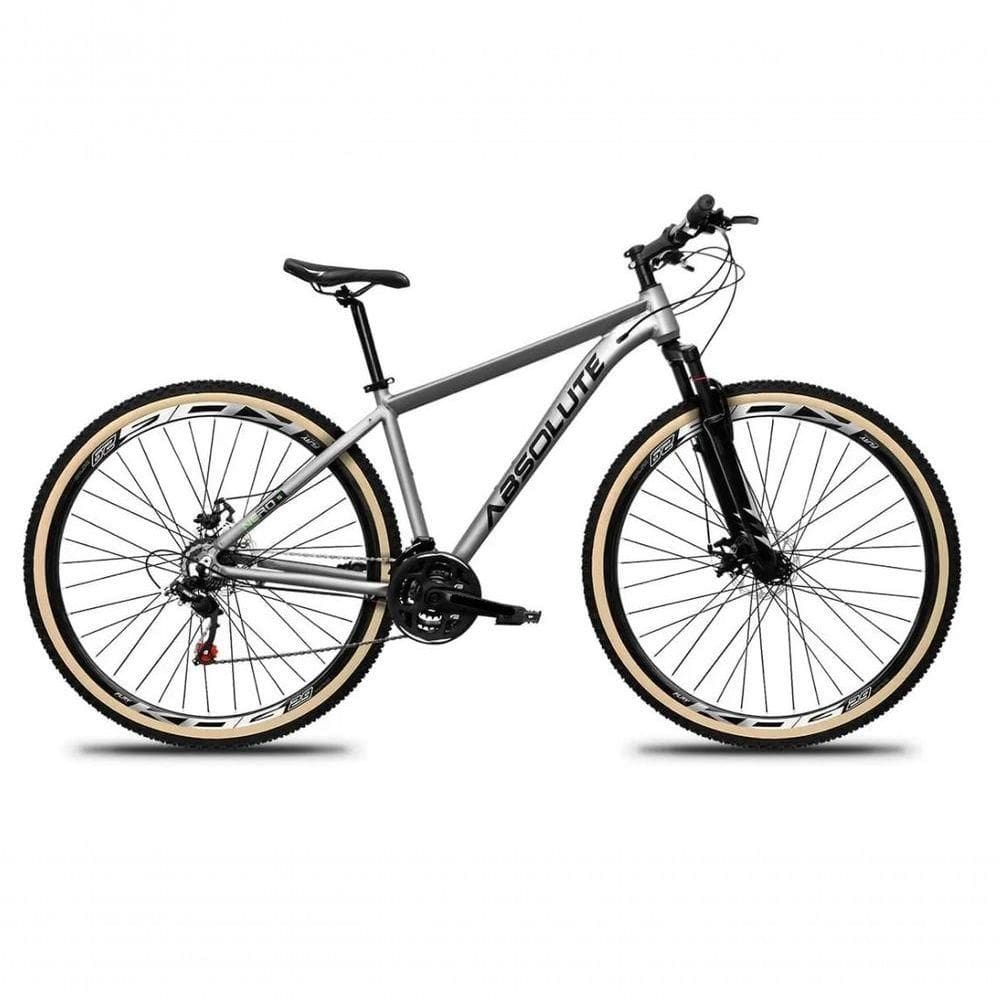 Bicicleta Aro 29 Absolute Nero 5 24v Freio A Disco Suspensão Mountain Bike Alumínio Pneu Faixa - Cinza Tam.21