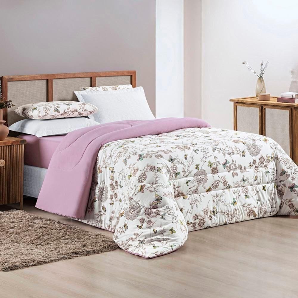 Edredom Dupla Face Queen Quality 01 Peça Butterfly