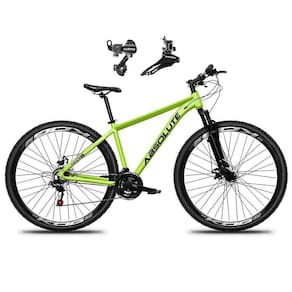 Bicicleta Aro 29 Absolute Nero 5 Alumínio 21v Câmbios Shimano Freio A Disco - Verde Tam.15