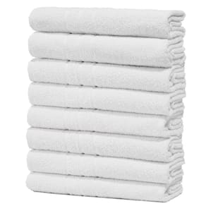 Kit Com 8 Toalhas De Rosto Para Hotel - Profissional Prata - Branco